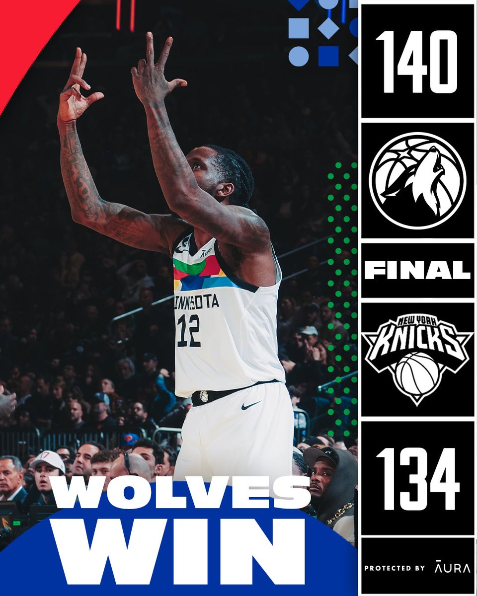 Timberwolves's tweet photo. WHAT A DUB https://t.co/k87XioXPTh