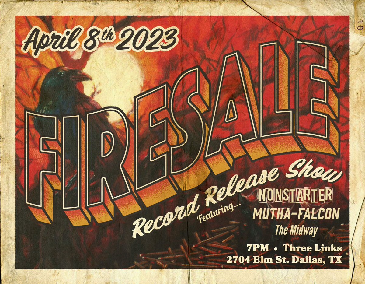 Fire Sale (@firesaleisaband) on Twitter photo Come hang with us at our record release show…Saturday April 8th <a href="/3LinksDeepEllum/">ThreeLinksDeepEllum</a> !
seetickets.us/event/Fire-Sal… Come hang with us at our record release show…Saturday April 8th <a href="/3LinksDeepEllum/">ThreeLinksDeepEllum</a> !
seetickets.us/event/Fire-Sal…