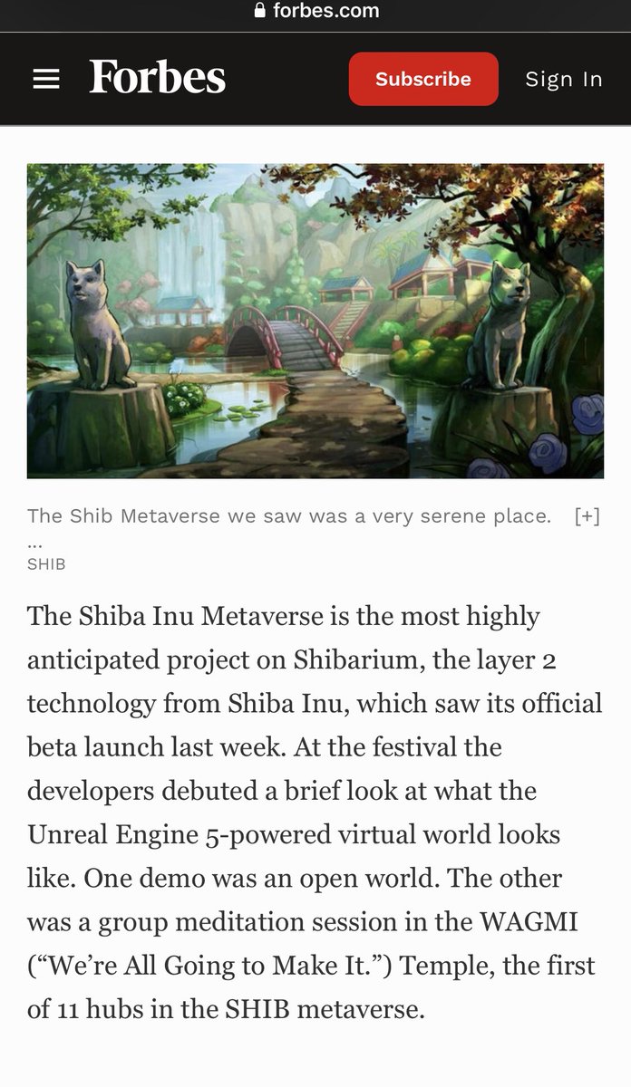 Did you see this? #SHIBARMY?  @Forbes highlights #ShibTheMetaverse @shib_iothemv in a recent article about @sxsw #sxsw2023