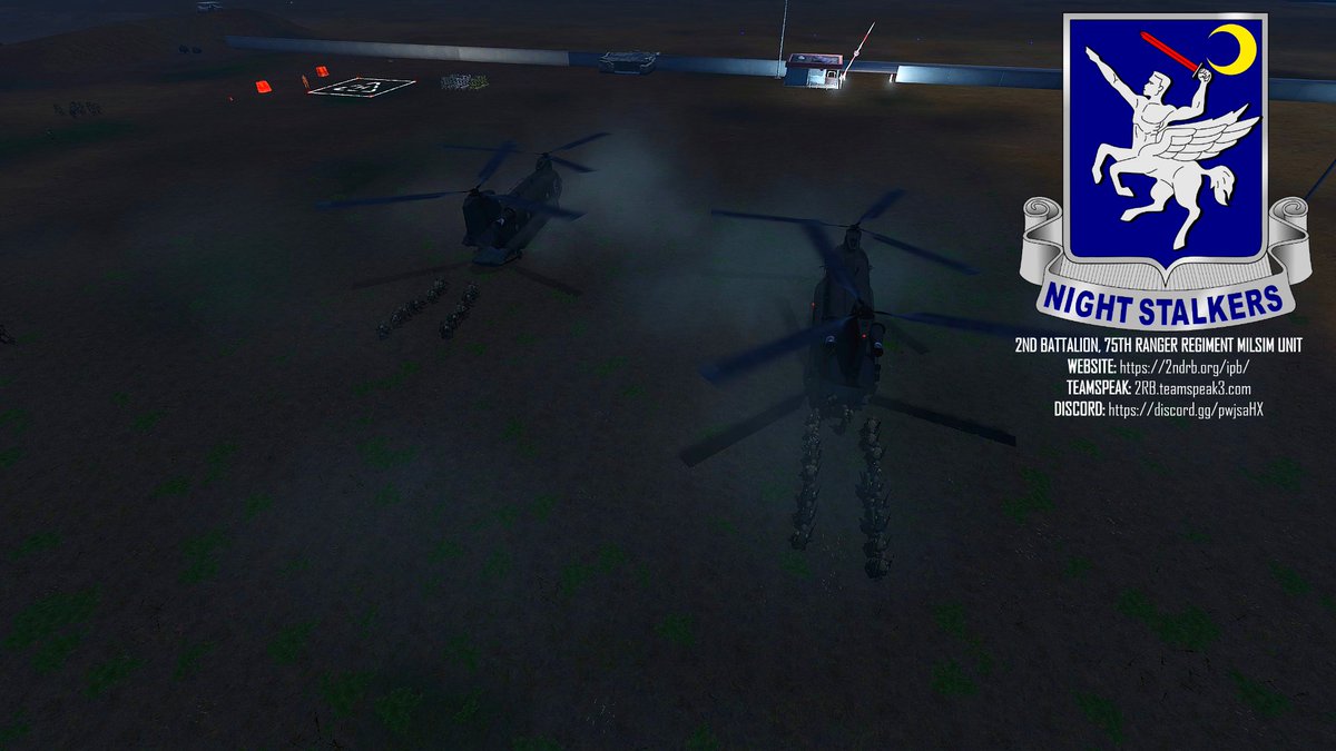 regiment_ranger's tweet photo. When the sun goes down, we spool up. we own the night. Night Stalkers. #MILSIM #Arma #Arma3 #ArmaIII #RangerRegiment https://t.co/RG38J3eXzh