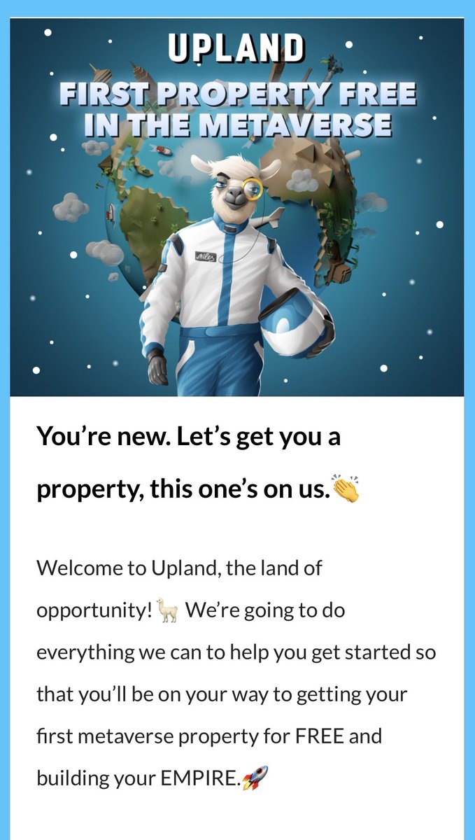 EthereumKing's tweet photo. FREE PROPERTY IN THE 🏡 
#METAVERSE @UplandMe

👉 https://t.co/qDCQgPgCf3

#upland #uplandme #NFTGiveaway https://t.co/7vbjtYc2Ue