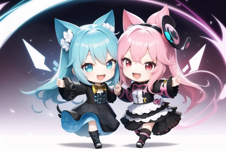 twin
ちびキャラ生成、猫球体、双子、2ガールズ、踊っている、優雅に、幸せな、:D、SDキャラ,デフォルメキャラ、原宿系の10つの呪文を使って、イラストを生成したよ！ ai-rivera.com/r/o7fZqcinMoQO… #AIイラスト #AIart #AI #Rivera <a href="/ai_rivera_ai/">Rivera（リベラ）</a>から