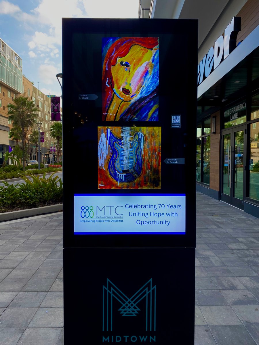 MacDonaldTCnter's tweet photo. Don't Miss This Beautiful Display of MacDonald Training Center 🎨  🖼️ Featuring MTC Artists!! MTC Fine Art is Now LIVE on Electronic Billboards Throughout #MidtownTampa, The Hottest New Destination in Tampa Bay!
#MTCFineArts #ADestinationForAll https://t.co/Pe6zsrwfbb