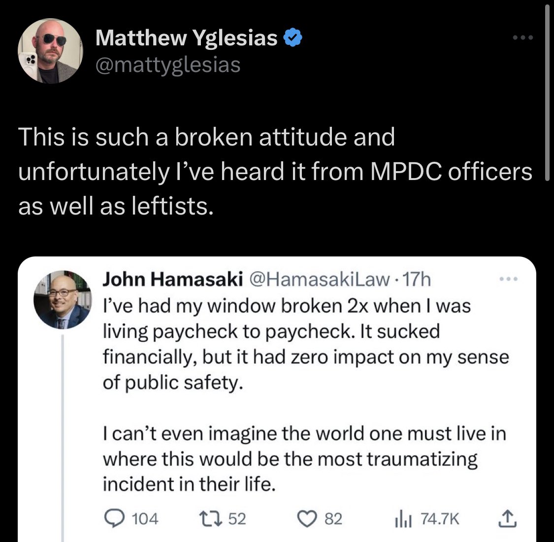 ReplyGuysPod's tweet image. We could have like policing…for broken window. The policing of window breakers? Broken windows policing! 

Has anyone tried this idea yet?