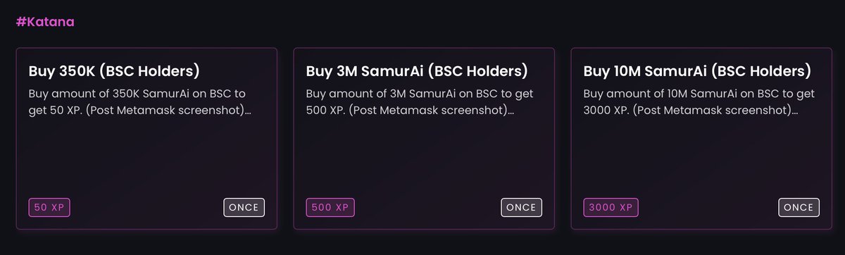 SamurAi holders, you can claim XP on the Crew3 campaign by uploading a screenshot of your SamurAi holding.

crew3.xyz/c/samuraidao/q…

#Crew3