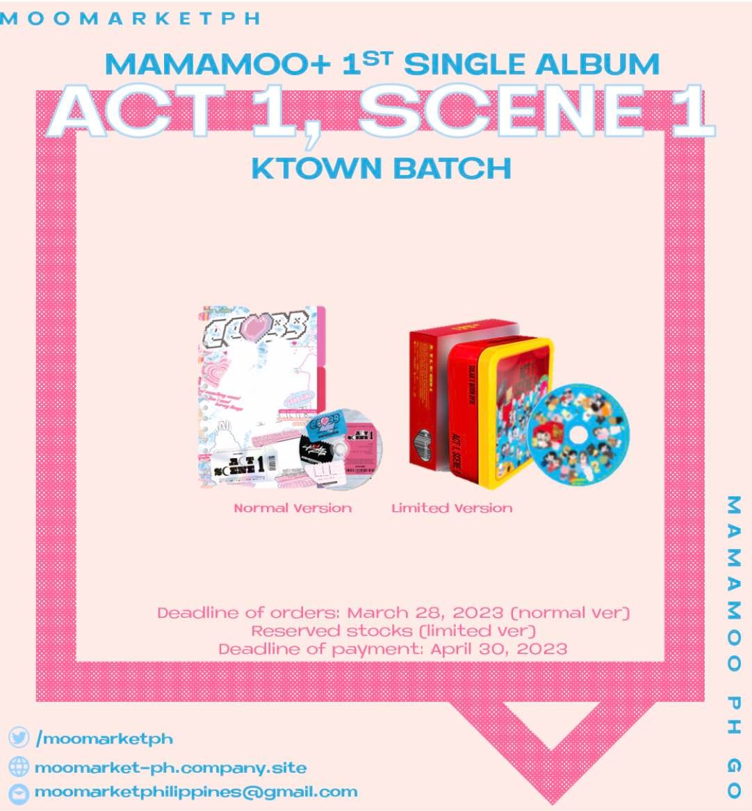 MamamooPH's tweet photo. [PH GO]

Still looking for a shop to order your MAMAMOO+ albums?
@moomarketph has secured 70 albums of Act 1 Scene 1! 😉 ❤️💙

Order here:
https://t.co/JUu9e3qnce

#솔라 #문별 
#마마무플러스_선공개_나쁜놈
#Dday_ChicoMalo https://t.co/hycjtYIu7V