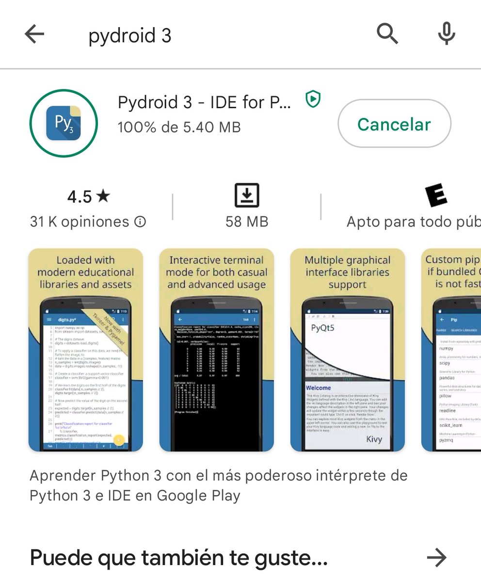 engineer755's tweet image. #Pydroid3 in #PlayStore