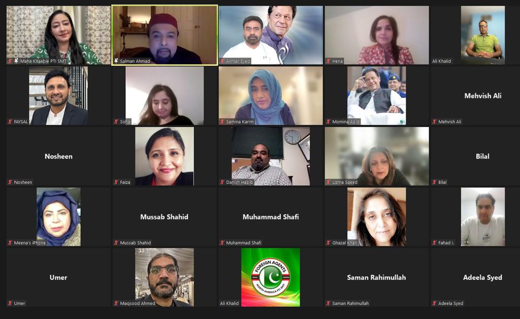 mahakhans's tweet photo. What a great Zoom Session of @PTIOfficialCA SMT with @sufisal ! 
Once again thank you for giving us the time Salman Ahmad!
@mahatweetz @DanishHabib_ https://t.co/boLVUScvJc