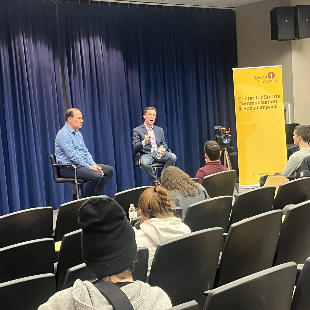 RowanSportsCAM's tweet photo. Tonight at 🍕Pizza with the Pros🍕guest @PTPower327, Chief of Staff &amp; VP Investor Relations  @nerdstreet. Pete discussed the endless possibilities Nerd Street and esports has to bring to the table… “provides opportunities for kids in other ways than traditional sports” https://t.co/EQ0tEvAv58