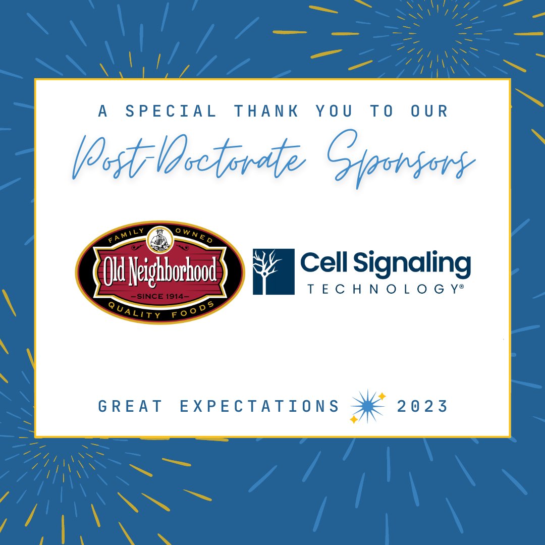 This year's Post-Doctorate Level Sponsors are Old Neighborhood Foods and Cell Signaling Technology (CST)! Thank you so much for supporting LEAP! #LEAPGX