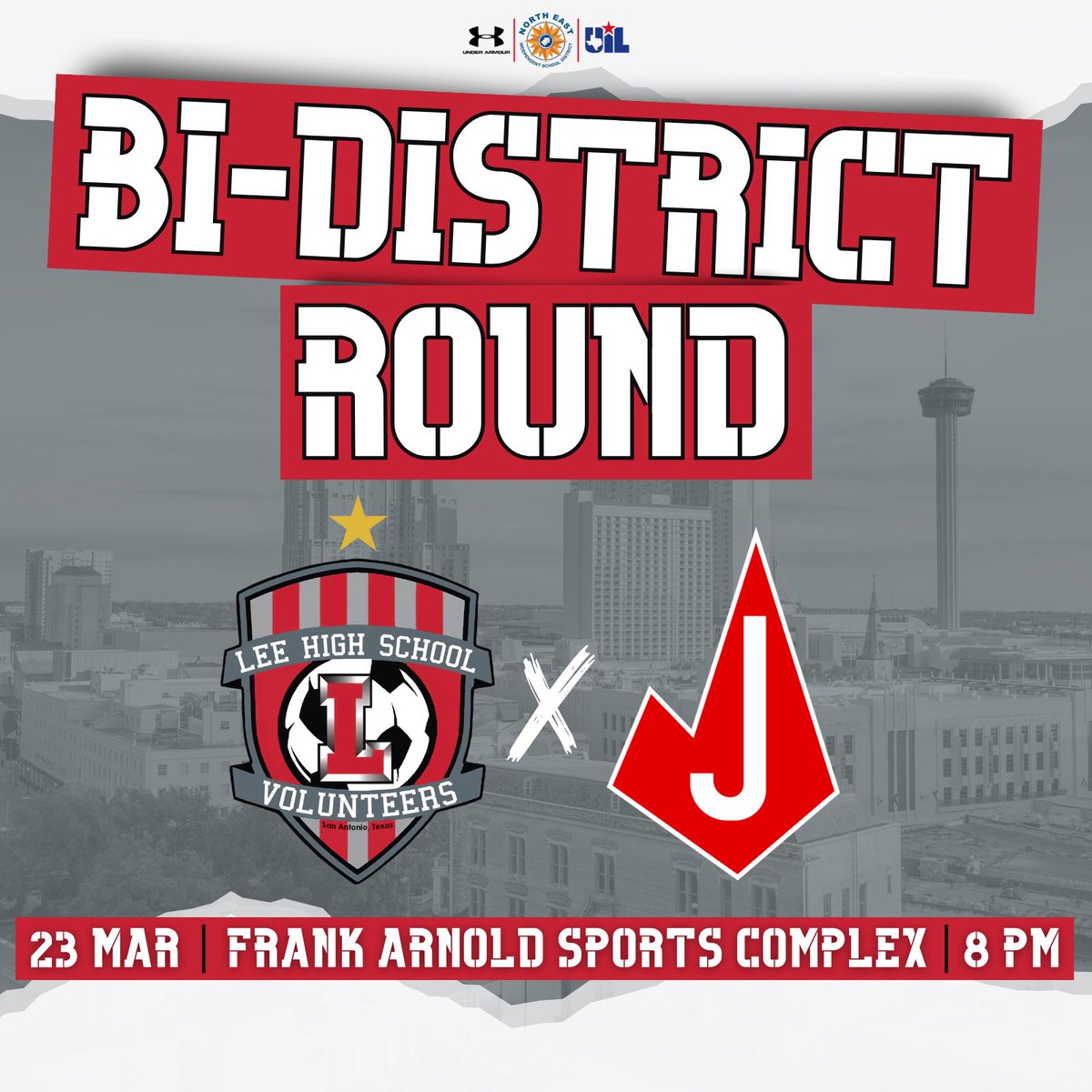Second season starts this Thursday! Bi-District round match details below ⬇️
#GoVols #refusetolose 

📆 Thursday, 3/23
🕗 8 PM
🆚 <a href="/judsonhssoccer1/">Judson HS Men's Soccer</a> 
🏟️ Frank Arnold Sports Complex
🎟️ rocketsathletics.org/HTtickets