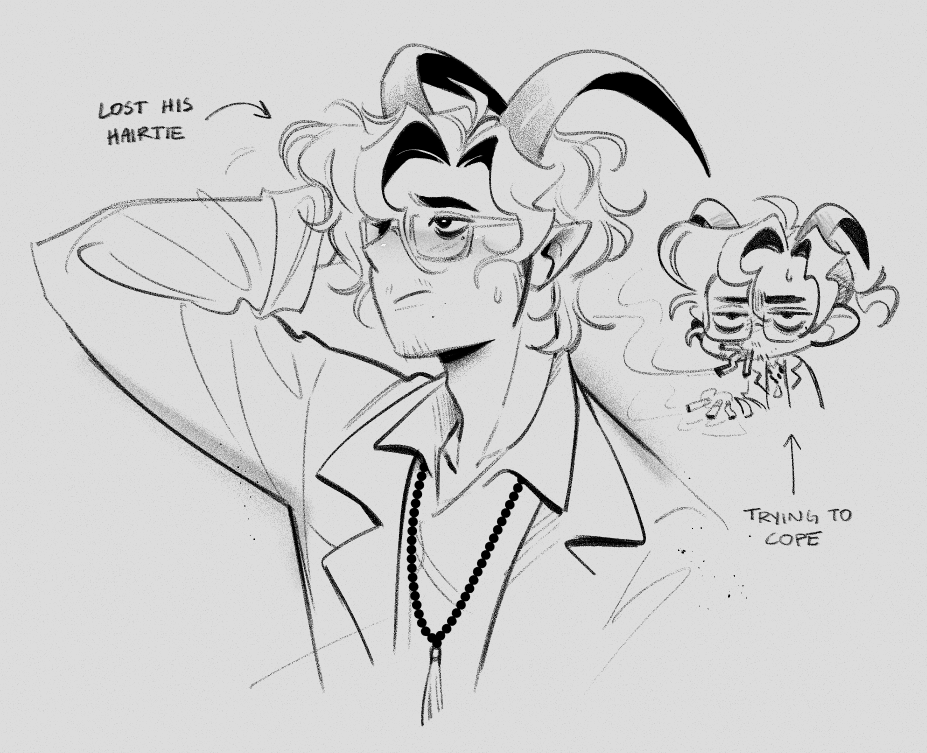 i've been working on a fantroll.. 🫣 their name is Jishen and they're terribly plagued by the voices of the dead LMFAO. he's also a for-hire clairvoyant that helps find clues for unresolved murder cases.

And, to be frank, i am kind of obsessed with them at the moment 