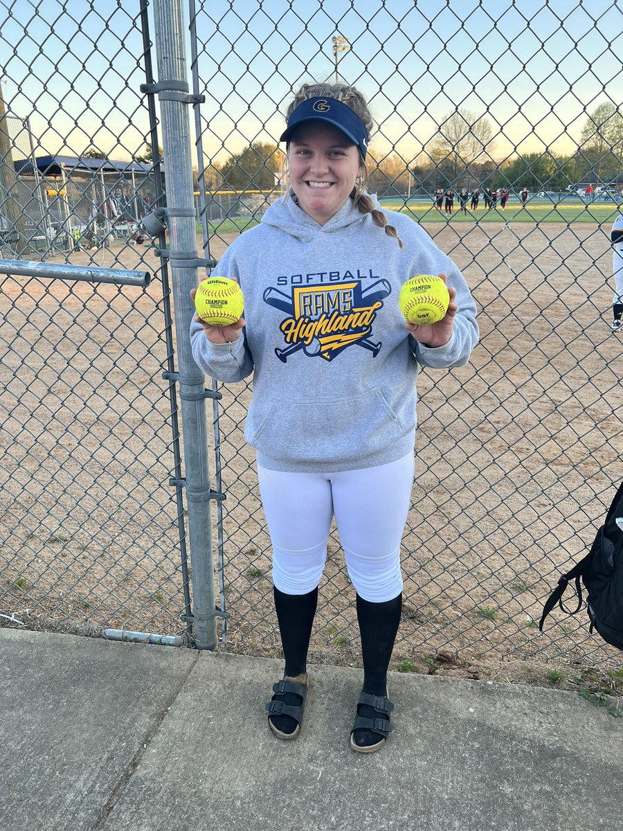 NCANGMSC's tweet photo. #3 &amp; #4 left the yard tonight!  A Grand Slam and a 3 run homer!  Proud of you @EmmaGhorley!  #highlandtech #jucobound https://t.co/rcLiu0koPB