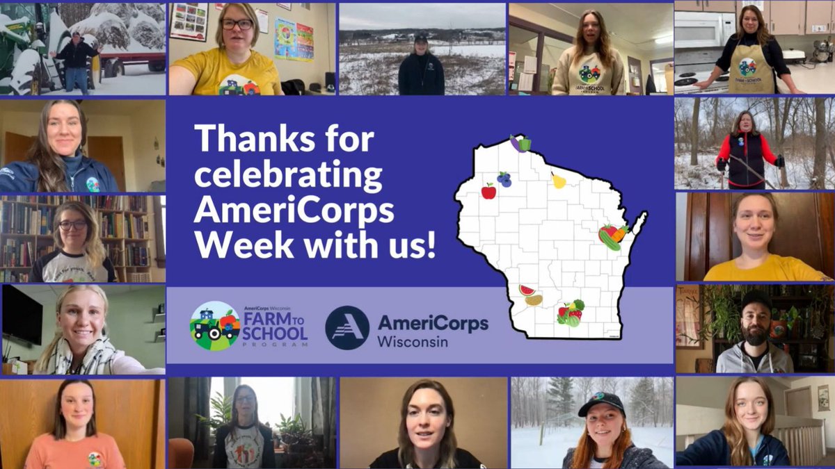 ServeWisconsin's tweet photo. Great #AmeriCorpsWeek video put together by @AmeriCorps members with @WisconsinDPI Farm to School!

Thank you for your #WIAmeriCorps #ServiceinWI this year!

https://t.co/iLbUUtIyD9

@statecommission #farmtoschool #F2S #AmeriThanks https://t.co/u0ENofc3wK