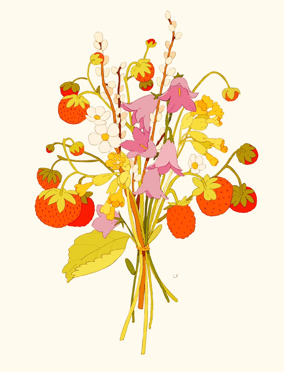 「Wild strawberries and flowers commish 」|Libbyのイラスト
