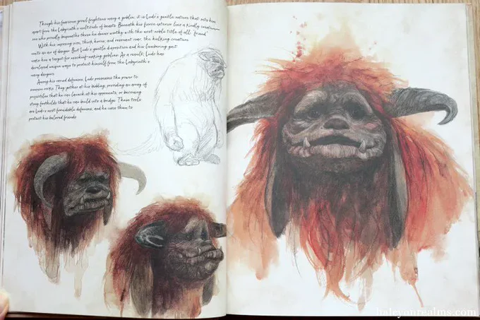 Delightfully nostalgic illustrations by  in the Jim Henson's Labyrinth Bestiary : A Definitive Guide to the Creatures of the Goblin King's Realm art book (2022). See more in my review -  