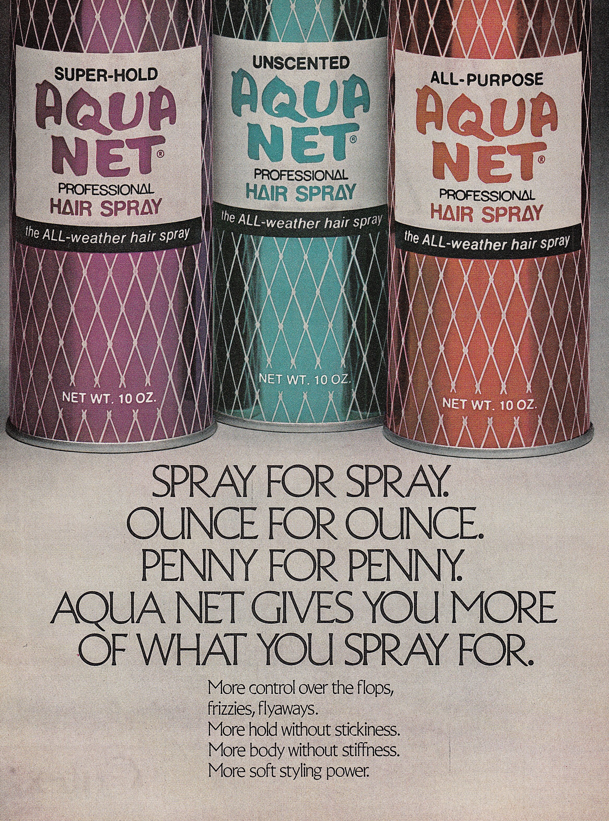 RetroNewsNow on X: 1981 Retro Ad: — Aqua Net Hair Spray   / X
