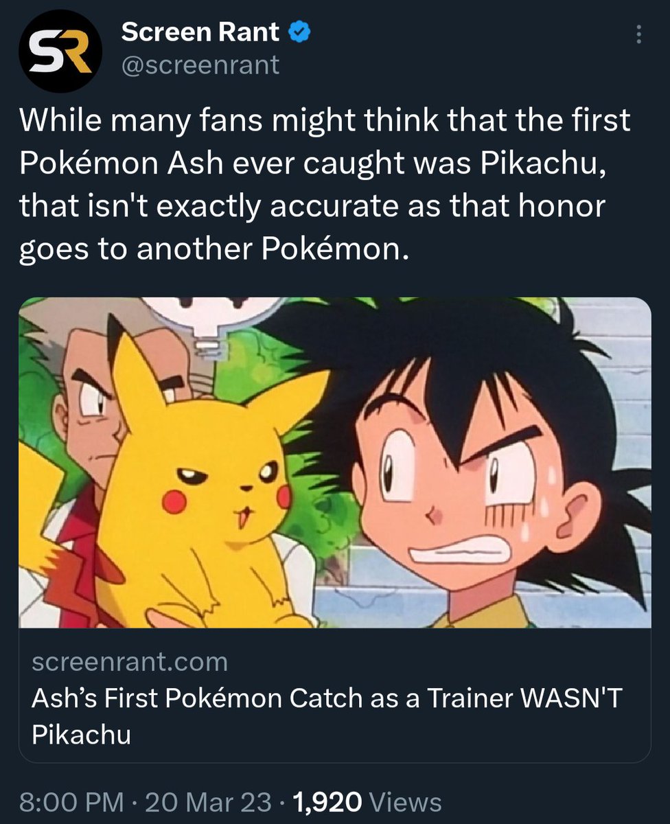 Saved You A Click Video Games On Twitter Ash Was Given Pikachu He 