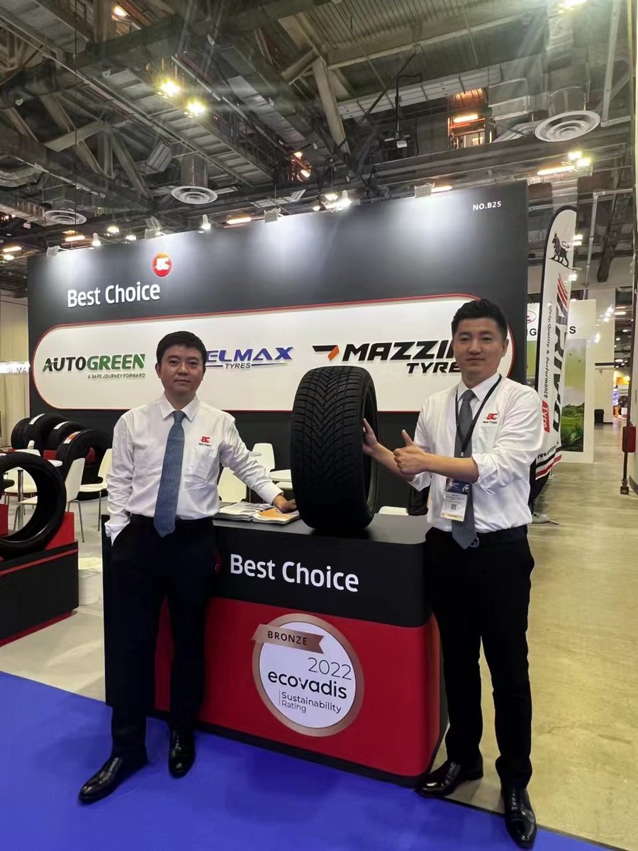 MaxBestChoice's tweet image. The MAZZINI all season tyre made a strong impression at the Tyrexpo Asia2023. Customers from all around the world gathered around the MAZZINI all season tyre samples, drawn to the tyre's beautiful pattern and visible high quality