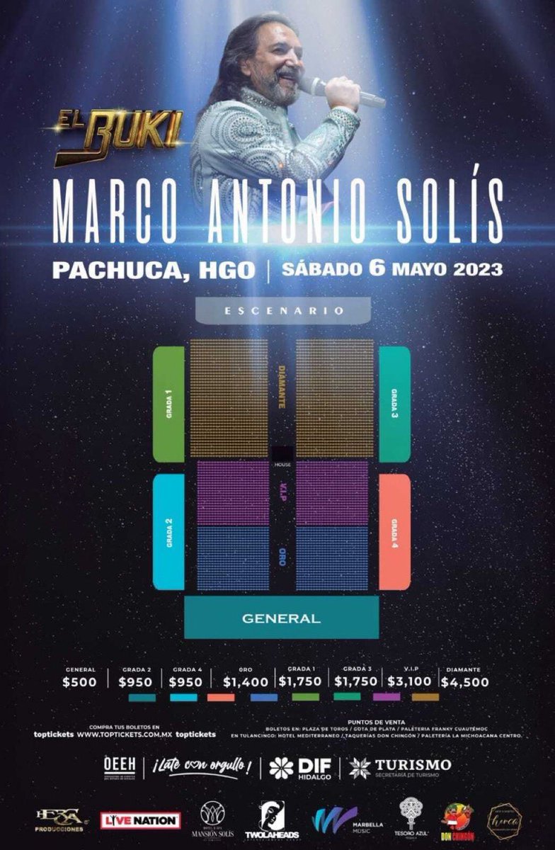 Noti_Face's tweet photo. @juliomenchaca_ ⚪️#MarcoAntonioSolís “El Buki” llega a #Pachuca, Hidalgo.🧔🏻‍♂️🎤 

📍 Lugar: @FeriaHidalgo 

🗓  Próximo sábado 6 de mayo 
🎟Compra tus boletos solo en puntos de venta autorizados. https://t.co/Ed1pTeXABS