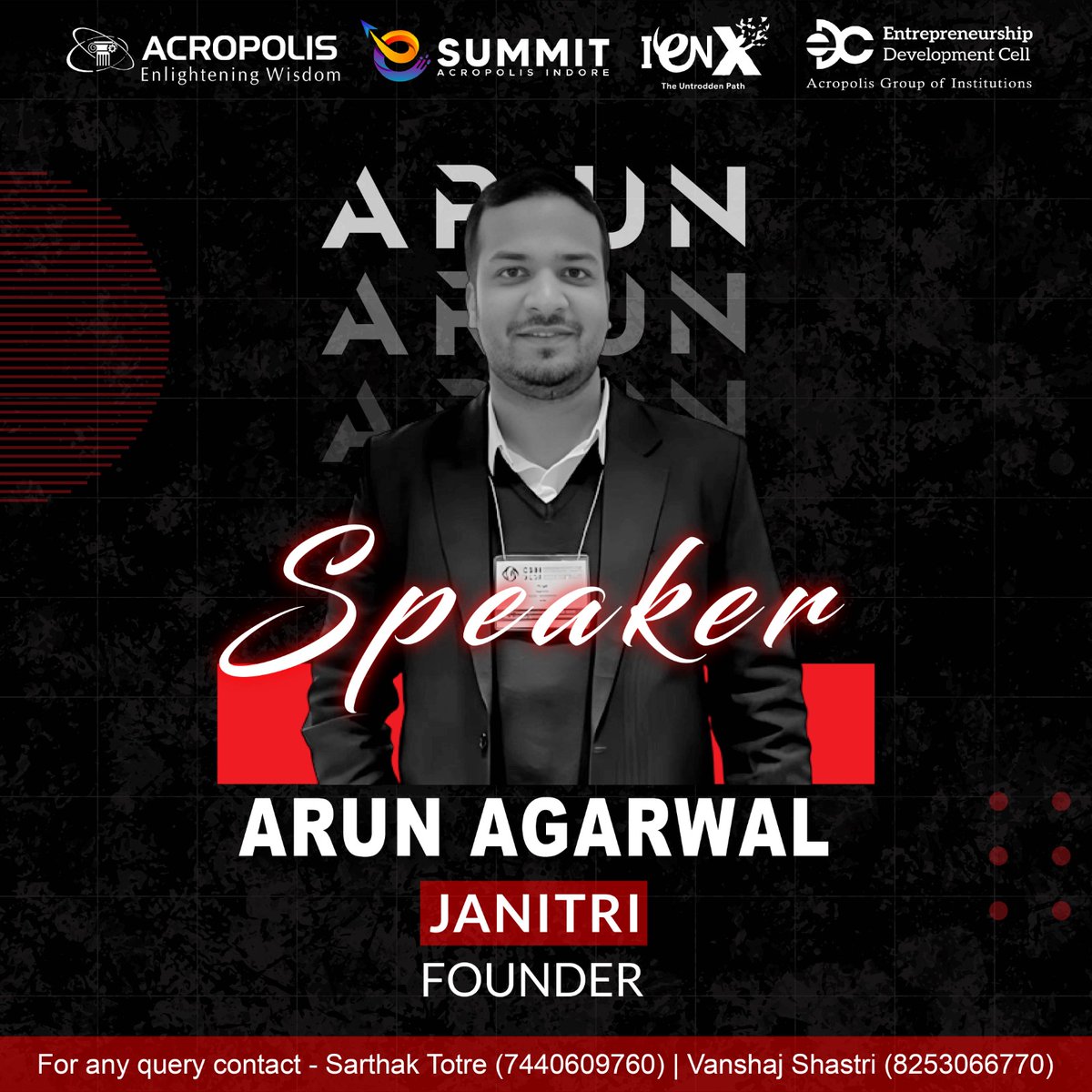Presenting you the third speaker for IENx 2023, Arun Agarwal, Founder, Janitri Innovations, 
Grab your passes, Register for E-Summit 2023!
#ESummit #esummit2023 #esummitacropolis2023 #Entrepreneurship #ienx #Speaker