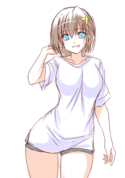 「八神さーん、お届け物でーす」
「はーい、ご苦労さんですー」

って出てくる自宅でラフな格好のはやてさん 