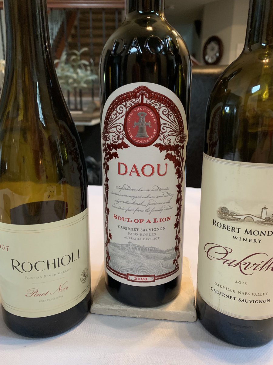A Great Sunday with a few Wine Friends and the Star was ⁦<a href="/DAOUvineyards/">DAOU Family Estates</a>⁩ 10yr Annv Soul of a Lion. Had to try it before the balance gets laid down. 2007 Rochioli was starting to show its age drinkable Mondavi was good. Soul of a Lion all the way!!! Cheers to all!
