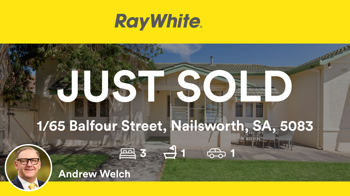 🛌 3 🛀 1 🚘 1
📍 1/65 Balfour Street, Nailsworth, SA, 5083

My latest sale on RateMyAgent.

rma.reviews/eUQdSydRkL3m

...
#ratemyagent #realestate #Ray_White_Kensington