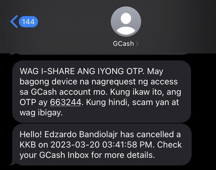 eggsyweggsies's tweet photo. @justinmaniluh @gcashofficial Yes it comes from GCash itself but it's not initiated by GCash agents po. They script it just so you will believe it is coming in as fraudulent pero sila pala talaga ang aatake. Anyone can request and cancel KKBs that's why it can be exploited for scams #KKBScam #GCashScammers https://t.co/AYkGjyY2zx
