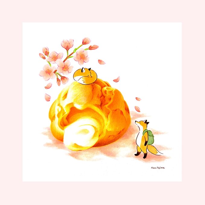 シュークリームと花の昼 