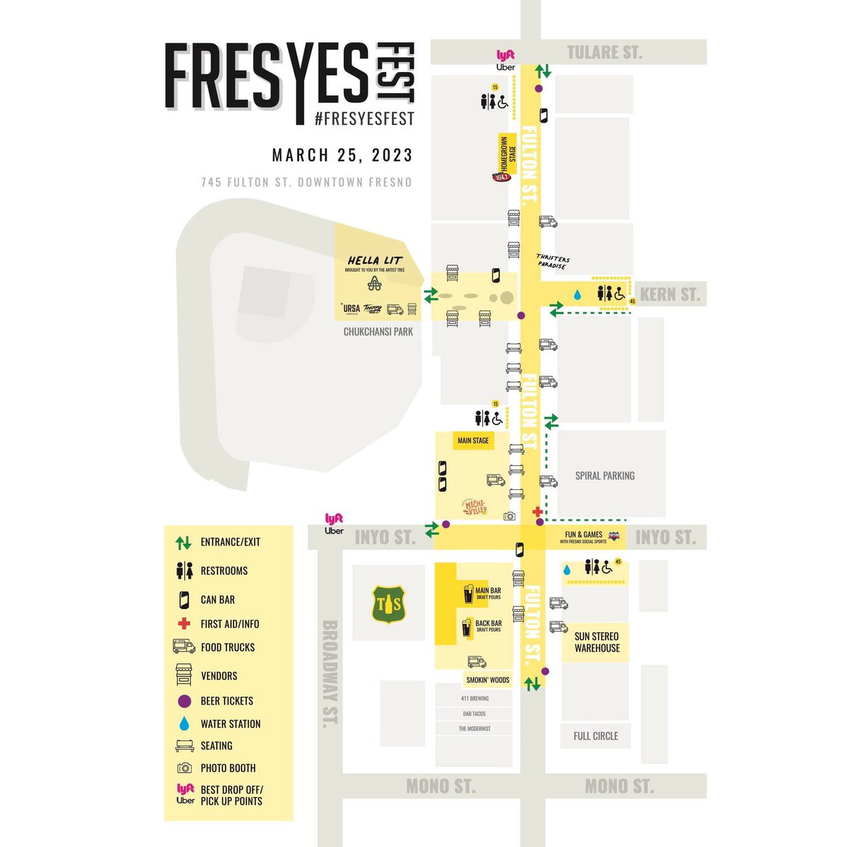 🍻 THIS SATURDAY 🍻 

FresYes Fest, the biggest party in Fresno, takes over downtown with 40 food vendors, two stages of live music, 50+ food vendors, six beer stations, plus a pop-up in Chukchansi Park!