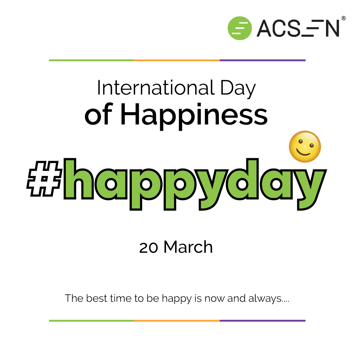 ACSEN_agri's tweet photo. Happy International Day of Happiness! At #ACSEN, we invite our employees to reflect on what makes them happy and to take time to celebrate their own happiness.
#InternationalDayOfHappiness #HappyPlanet #betterworkplace https://t.co/8aERUUCl1U