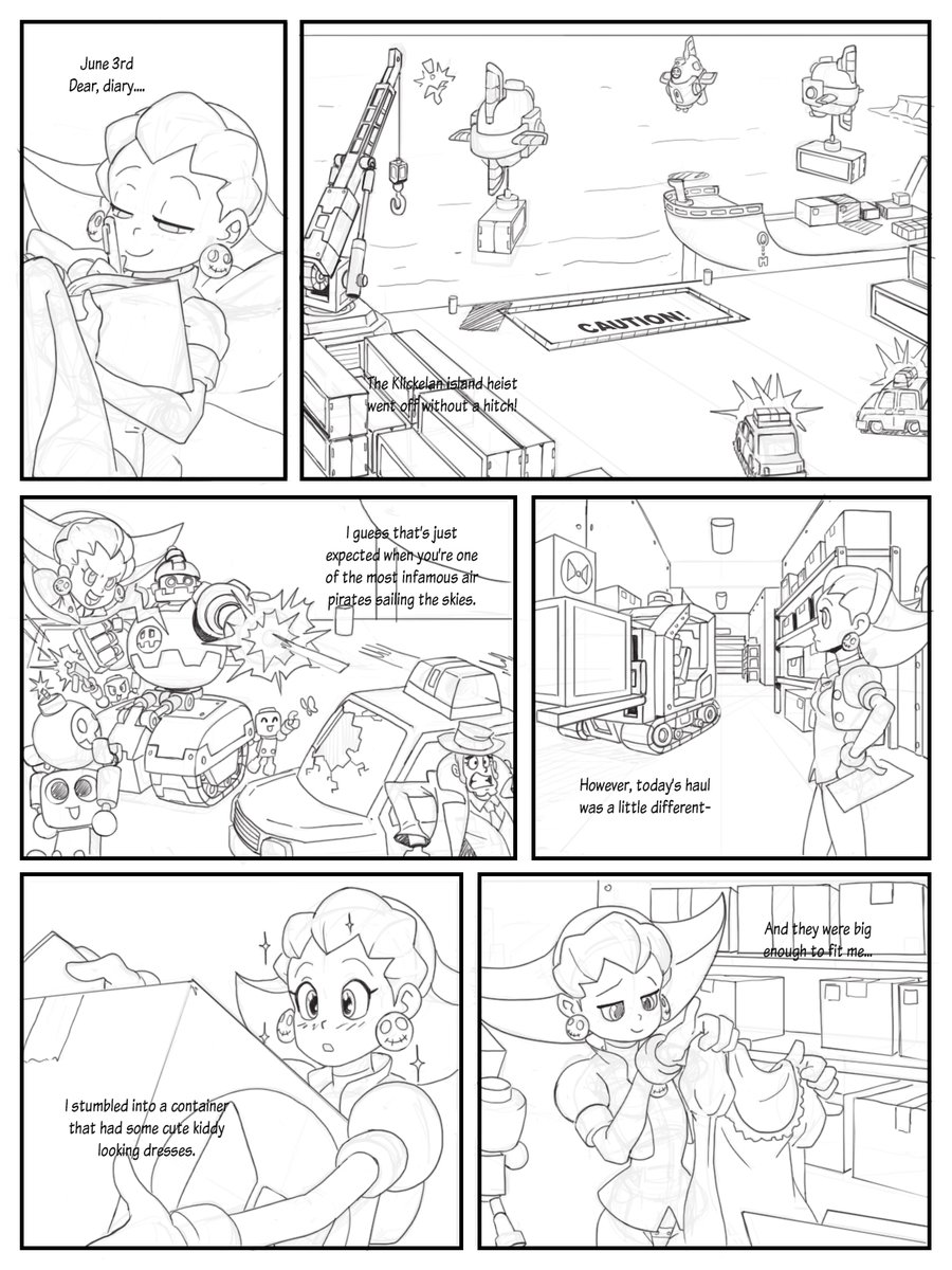 Pizzabagel on X: Diary of an Air Pirate [Sketches] I completely forgot to  upload the remaining sketches to my Tron Bonne comic I did with Soap! So  Im just gonna go ahead
