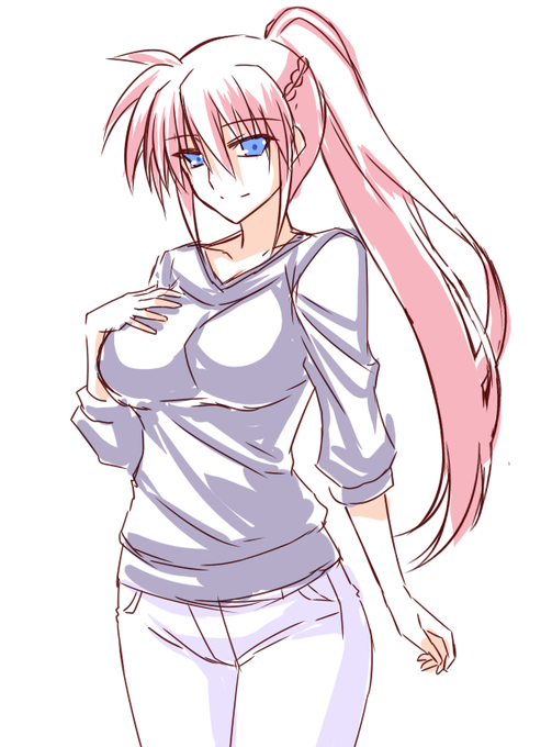 近所に住んでる気さくに声をかけてくれる
ピンクポニーテールのシグナムおねーさん 