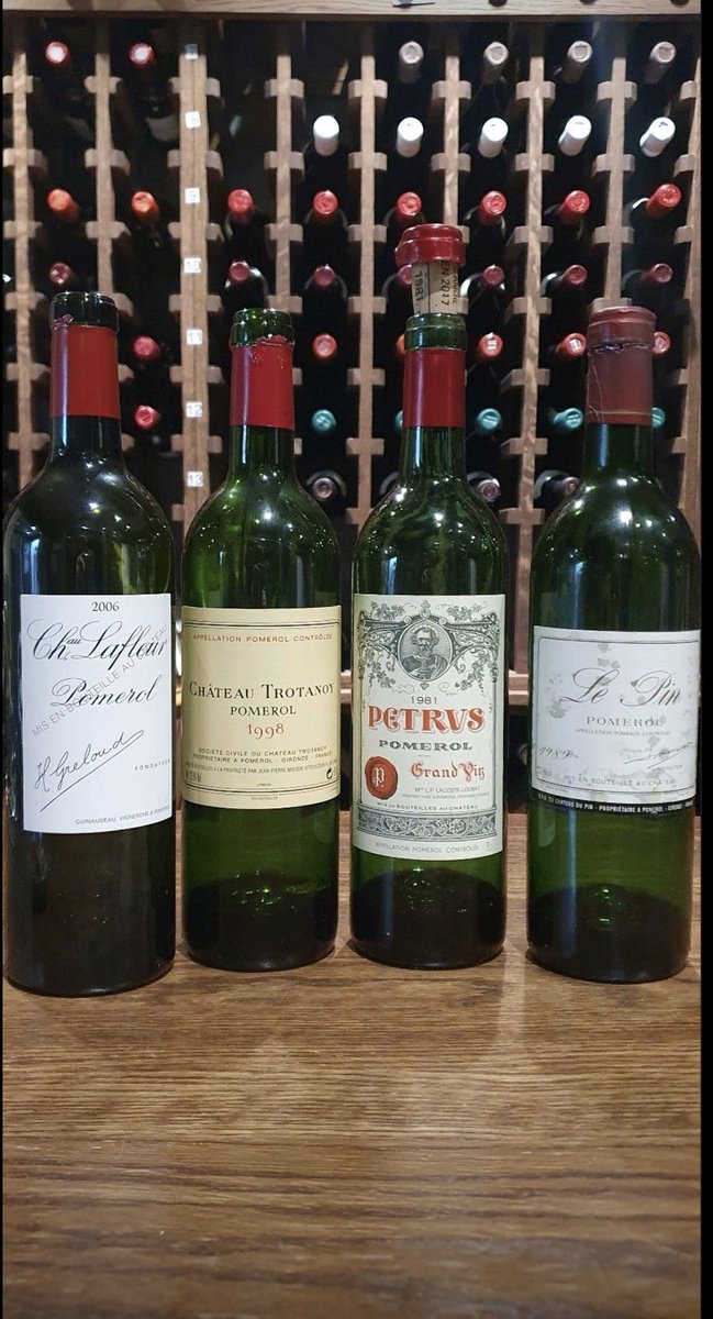 Tasting of Pomerol. 
Amazing how Merlot can be so different and taisti and how well to be aged. 1981 Peteus 
1989 Le Pin, 1998 Chateau Trotanoy, and 2006 Chateau Lafleur.