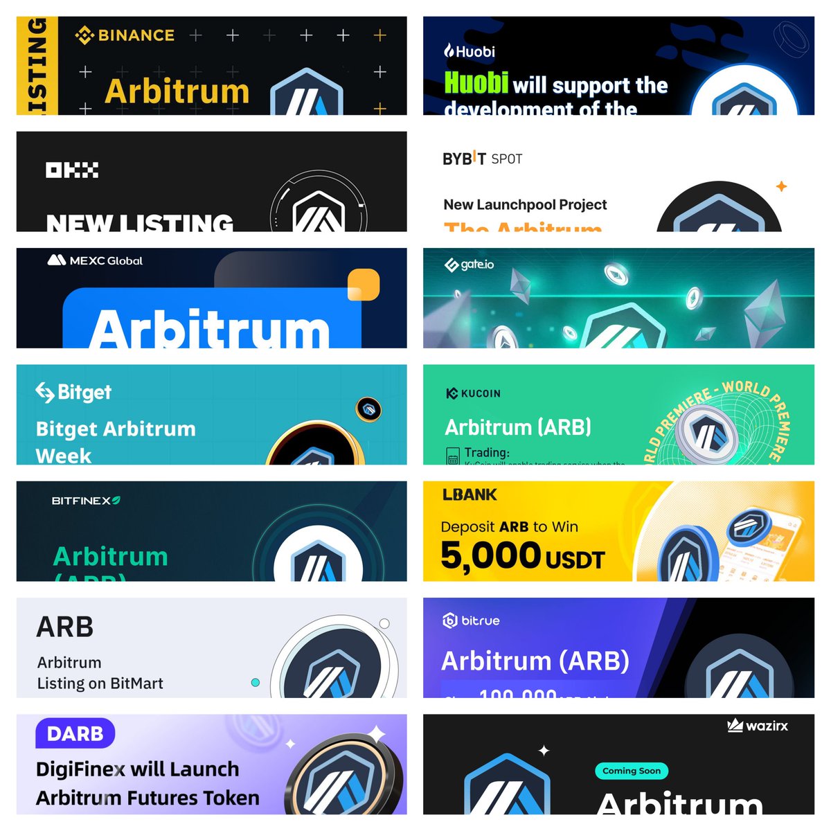 CryptoTeluguO's tweet photo. 👑 @arbitrum $ARB will be listed on almost all the CEX

✅@binance
✅@HuobiGlobal
✅@kucoincom 
✅@okx
✅@Bybit_Official
✅@gate_io 
✅@MEXC_Global
✅@bitgetglobal
✅@bitfinex
✅@LBank_Exchange
✅@BitmarExchangOS
✅@BitrueOfficial
✅@WazirXIndia

🤔What did I miss👇

💙Like
🔁RT https://t.co/gCvmvV3kgz