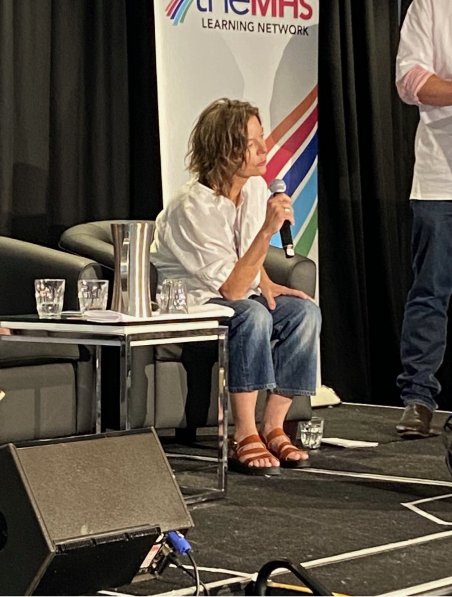 themhsorg's tweet photo. Alison Clements from Neami National a #TheMHS Forum 2023, is talking about development of a new evidence -based model of workplace postvention. Alison says there are not enough discussions about suicide and bereavement in the workplace. https://t.co/IxRn8AxSIB