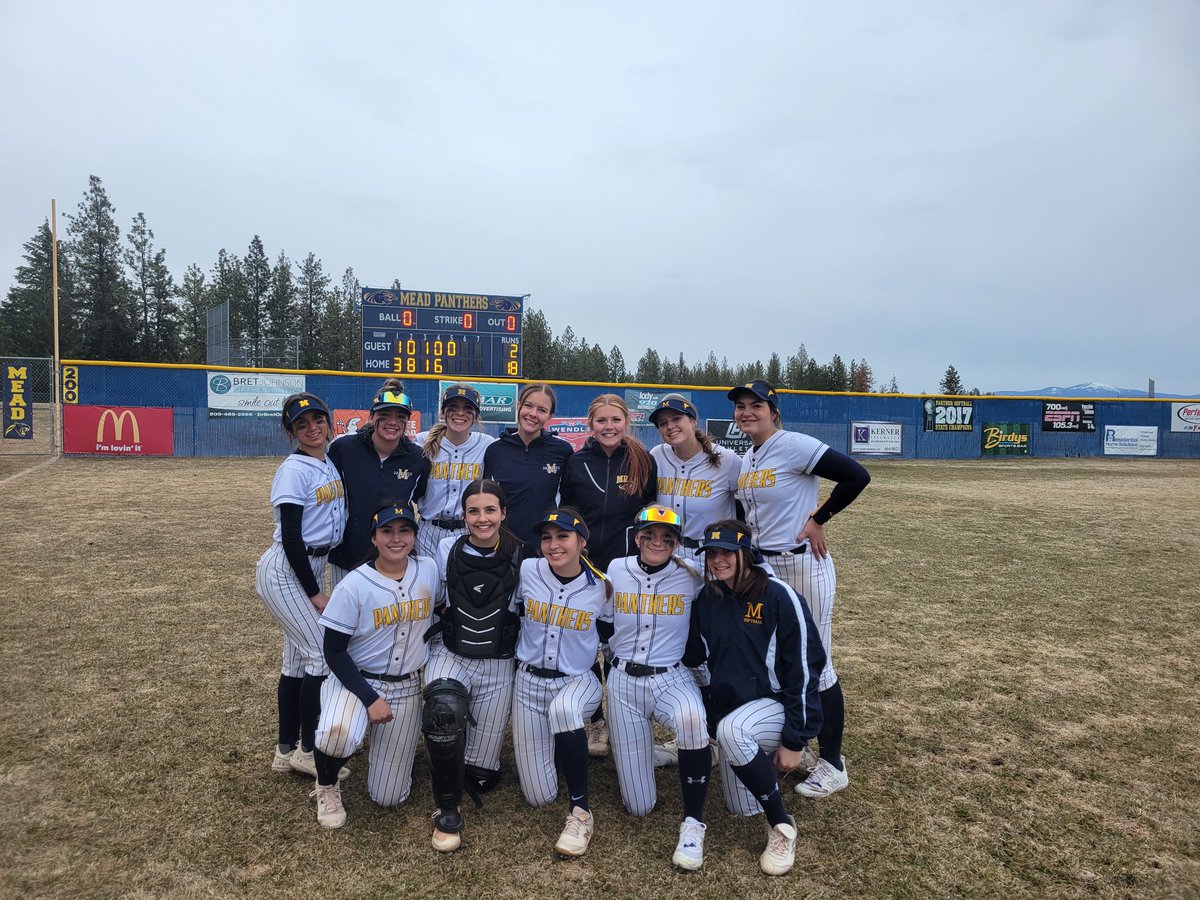 #PantherSoftball wins their Home Opener today against Ferris High School. Great work today Ladies! 
We are headed to hart field to face Lewis and Clark on Wednesday at 4.
<a href="/MEAD_ATHLETICS/">Mead Panther Sports</a> <a href="/MeadHighSchool/">Mead High School</a> <a href="/GSL_Scores/">GSL</a>