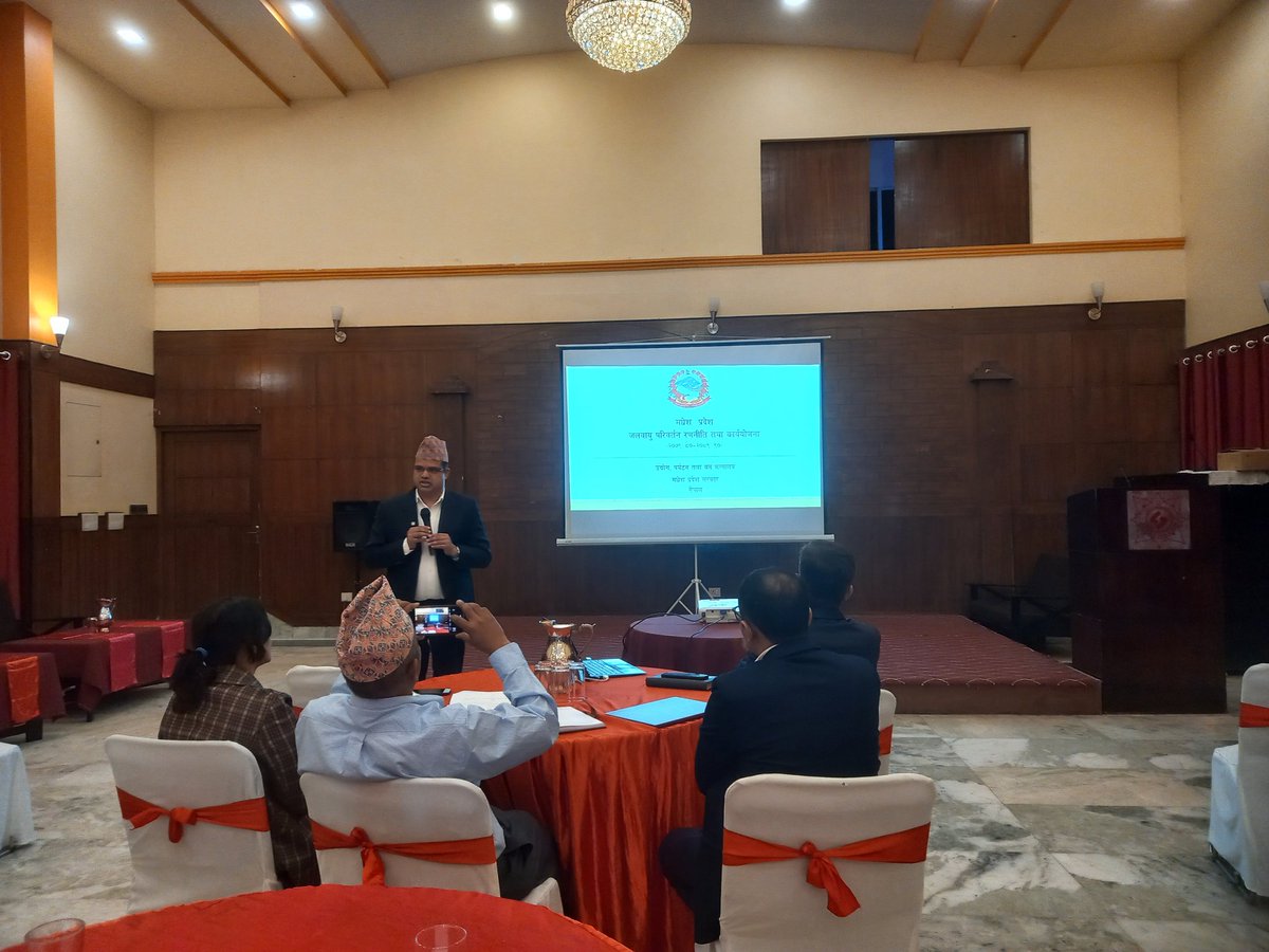 arati_khadgi's tweet image. #Happeningnow 
Sharing on Provincial climate change strategy and action plan prepared in the leadership of Ministry of Industry, Tourism and Forest of Madesh Pradesh and technical support from #MoFE, Government of Nepal and #WWFNepal to support mainstreaming of climate change
