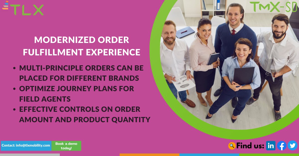 MobilityTlx's tweet photo. #TMX-SD software streamlines Secondary #Sales and #Distribution operations by providing field agents and retailers with #smartphone #apps that can perform a range of functions using real-time communication with back-office systems.
Request a demo 👉 https://t.co/xziCUq9l5I https://t.co/OhwBeHOkbq
