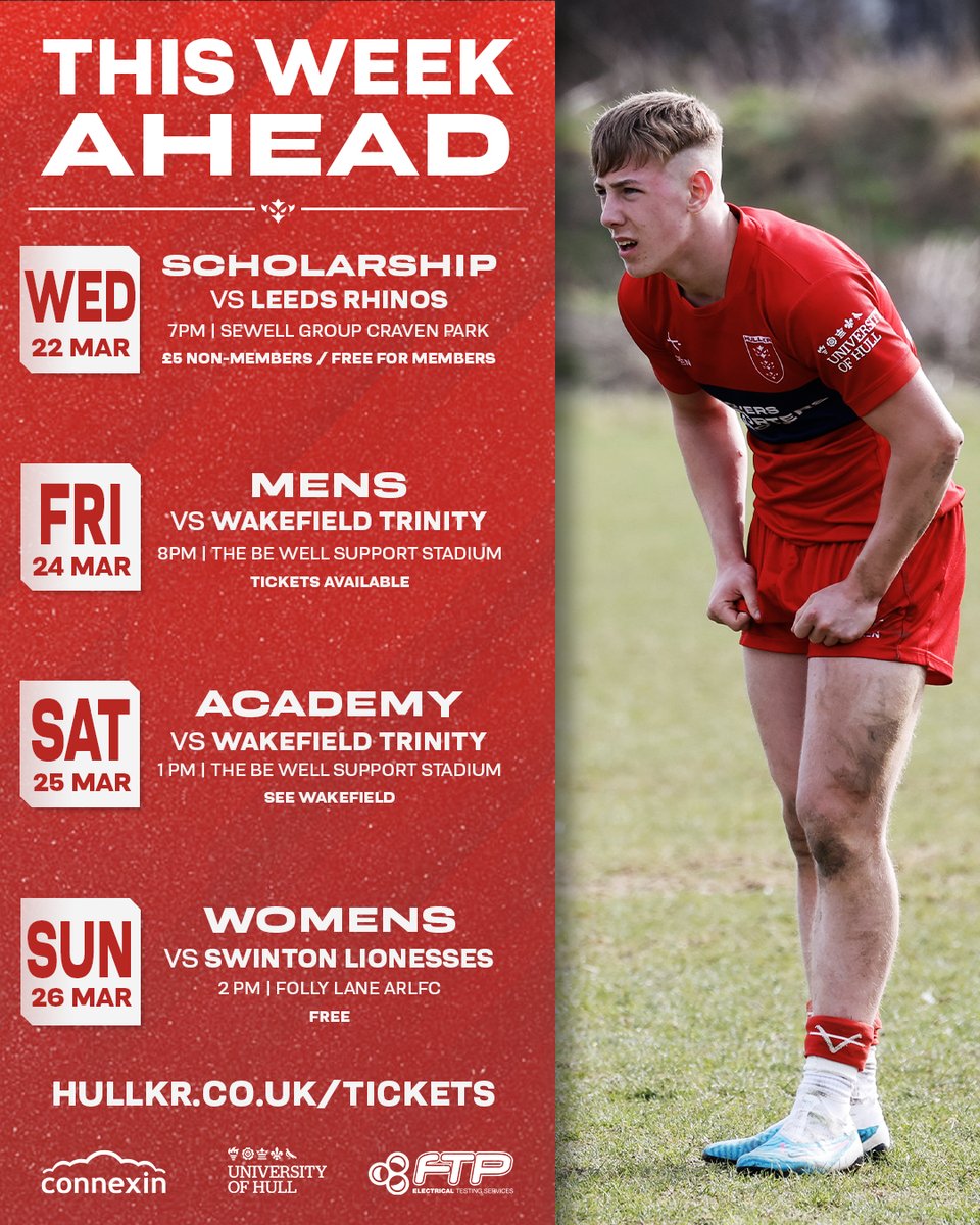 hullkrofficial's tweet photo. Here's your Robins in action this week ‼️🔎

Check out the info on our four fixtures below 👇

#UpTheRobins 🔴⚪️ https://t.co/QdM1BwgANO
