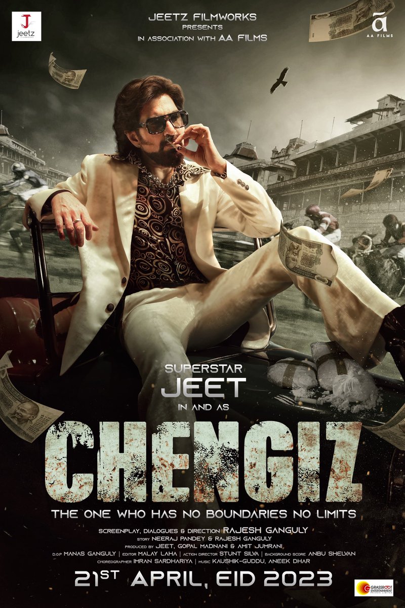 Superstar @jeet30 upcoming film #Chengiz in Hindi.
It is the first Bengali film to be released in Hindi
#Chengiz #ThisEid #21stApril #Jeet #Jeet30 @susmita_cjee #susmitachatterjee @neerajpofficial #RajeshGanguly @rohitboseroy