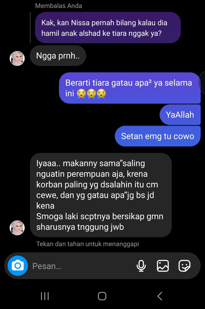 lalalalalas1717's tweet photo. YANG MASIH BILANG TIARA TAU SOAL NISSA. NIH LIAT NIHHH, EMANG DASAR NYA AJA ALSHAD BANGSHAD, PENJAHAT KELAMIN https://t.co/ujdDOHNo1I
