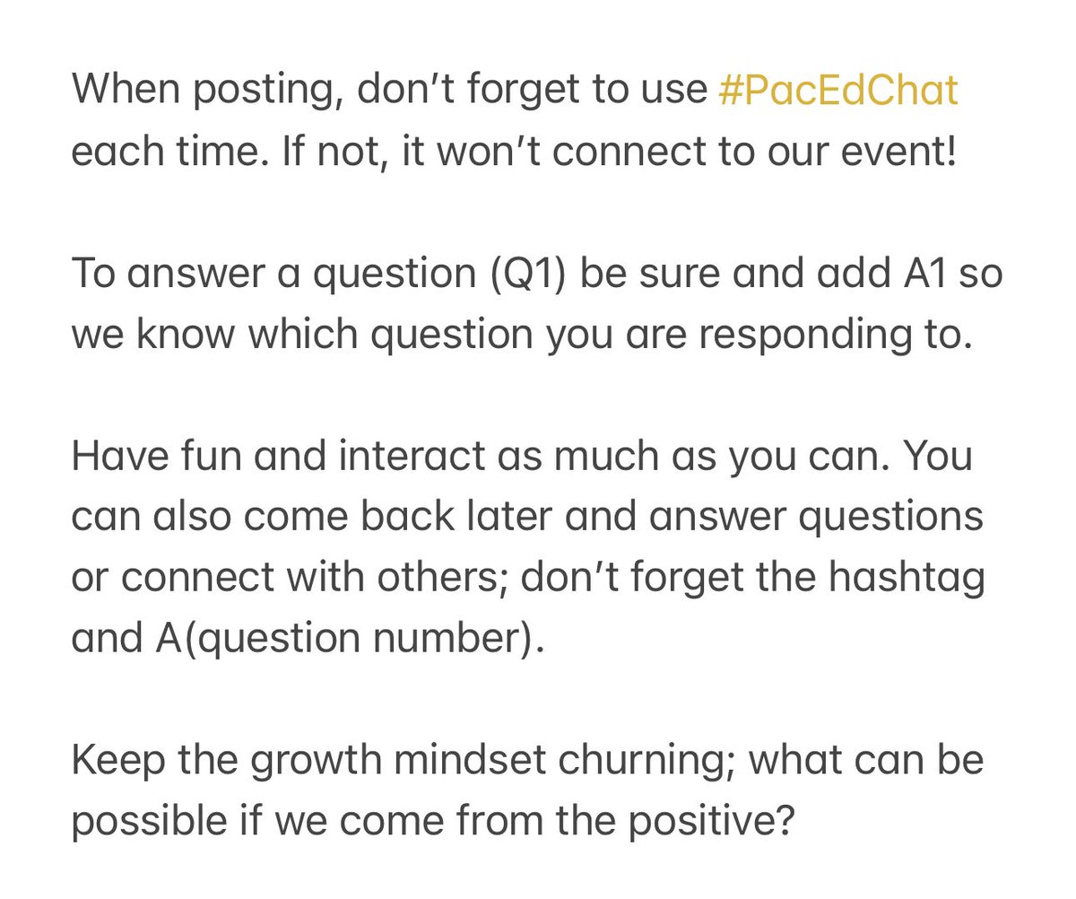 As always, here is how we run the chat! We’re excited that you are here for the <a href="/DoDEA_Pacific/">DoDEA Pacific</a> #PACEdChat!