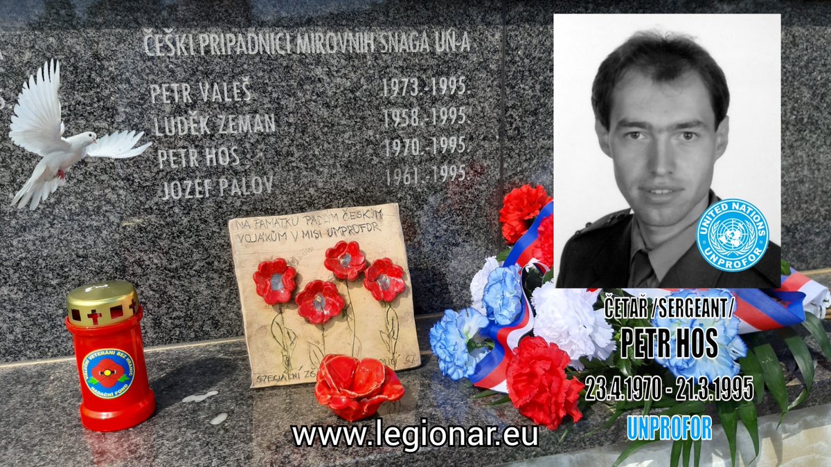 legionareu's tweet image. Abychom nezapomněli!
ČETAŘ (SERGEANT)
PETR HOS
23.4.1970 - 21.3.1995
Narodil se v Dačicích.
Tragicky zahynul při dopravní nehodě v místě Široka Kula v nynějším Chorvatsku. #UNPROFOR 
Poslední odpočinek nalezl na hřbitově ve Stonařově (okres Jihlava).
ČEST JEHO PAMÁTCE.