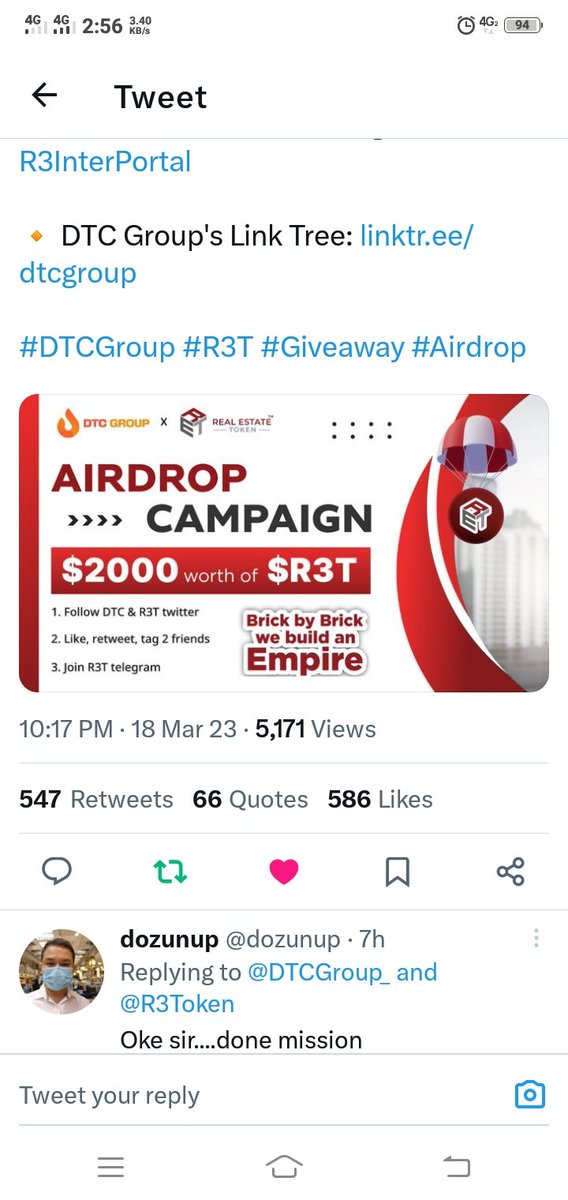 DEFI799's tweet photo. @DTCGroup_ @R3Token It's a great and excellent project and also a great prize,Please Retweet This 💥💥🔥🔥
⚡ @DEFI799 
⚡ @Riyad419 
⚡ @Salmon0006
Lets gooo 🔥🔥🚀🚀🚀
#DTCGroup #R3T #Giveaway #Airdrop https://t.co/xmwh8Of7D8
