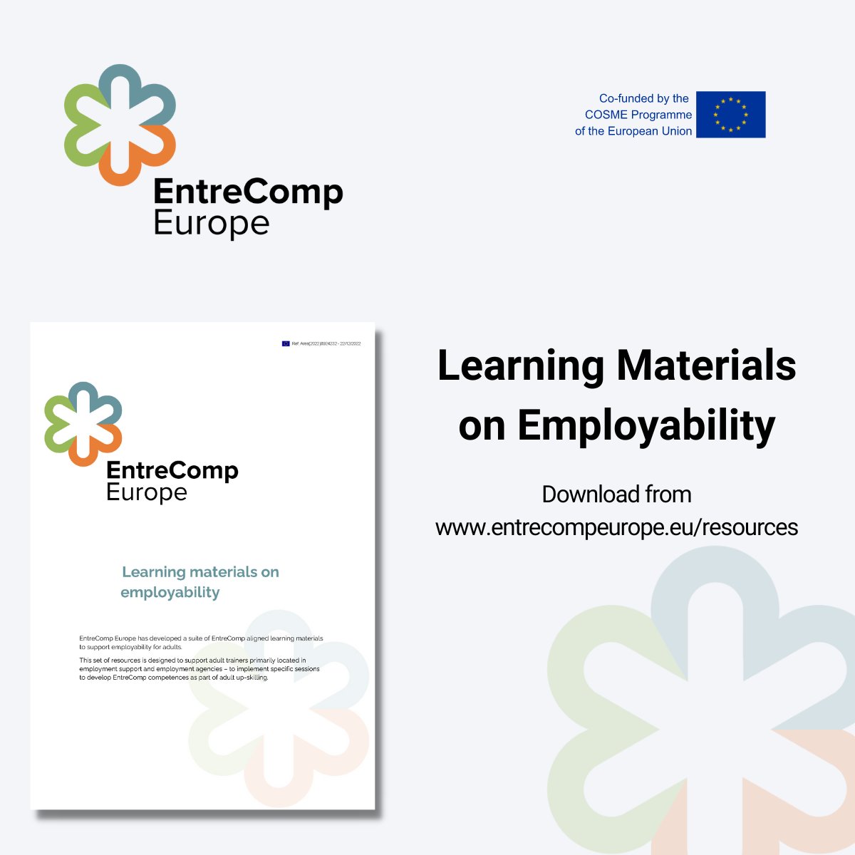 Employability and #EntreComp work brilliantly together, the @EntreCompEurope publication ‘Learning Materials on Employability’ can help you discover how by exploring why #EntreComp should be embedded into employability training. Download now from 👉 entrecompeurope.eu/resources