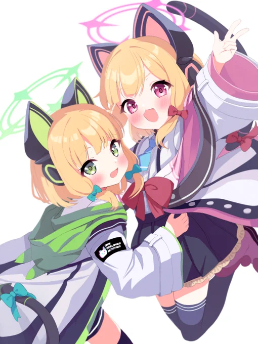 Skebでモモイとミドリを描かせていだきました!!リクエストありがとうございます! #ブルアカ  #Skeb 