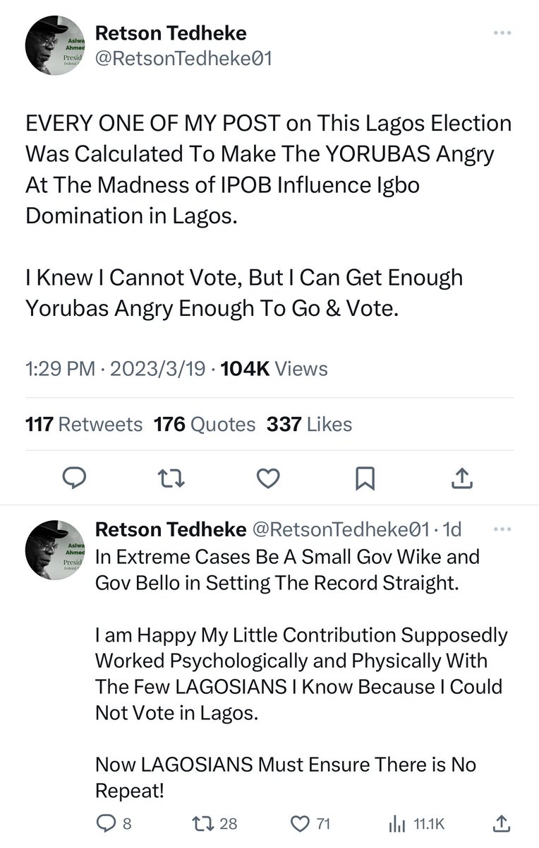 Princeujay's tweet photo. Dear Nigerians,
     Boycott all Ga’at Gold farm Products.
Since Violence is what Mr Retson Tedheke breeds in Nigeria, then there is no need for any Nigerian to patronize his products. 
    Retweet Massively! https://t.co/EIO1TDo1TO