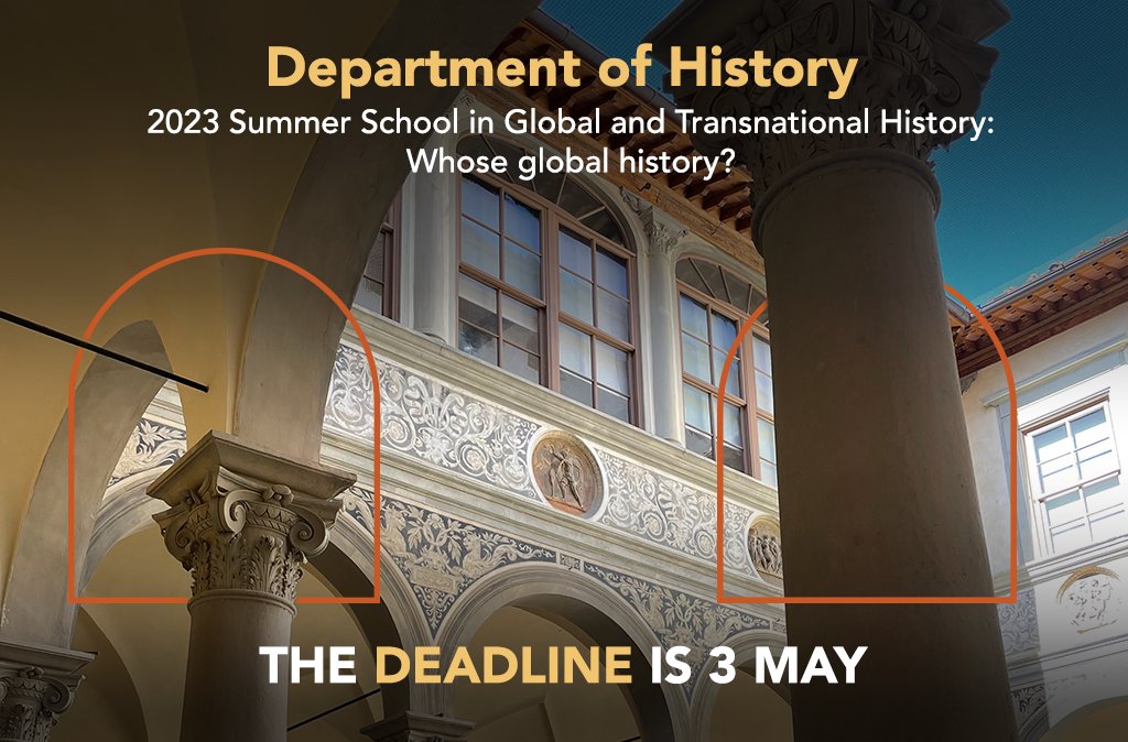 EUI_History's tweet photo. Are you a Master's student or recent graduate interested in #TransnationalHistory #GlobalSouth ?

Apply for our online Summer School “Whose Global History?” 11-13 September 2023 ➡️  https://t.co/4ylYwR6Xyg

🗓️ Apply by 3 May! 

📢 #GlobalHistory #twitterstorians #SummerSchool https://t.co/Q7eiWkim5D
